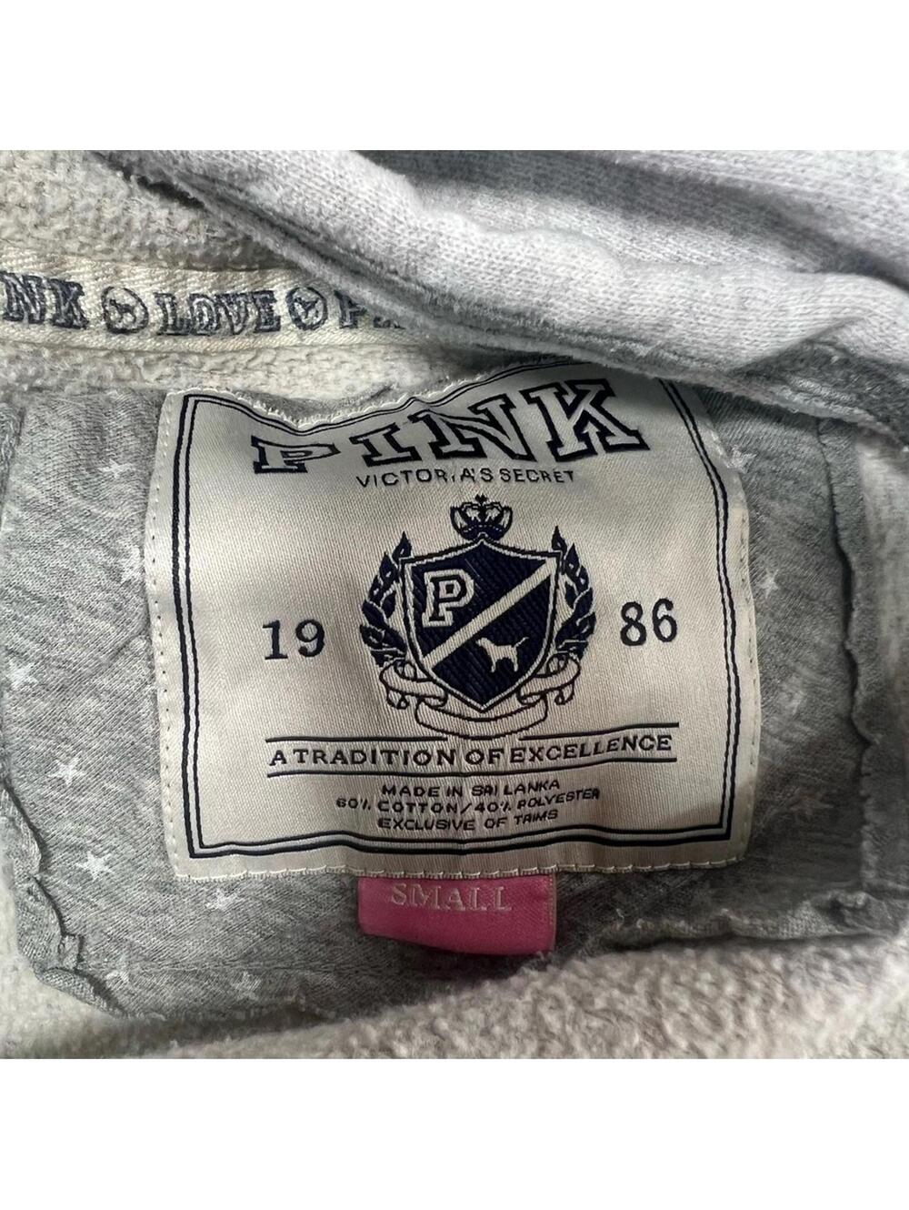 PINK Victoria's Secret Fitted Gray Zippered Hoodie - Picture 9 of 9